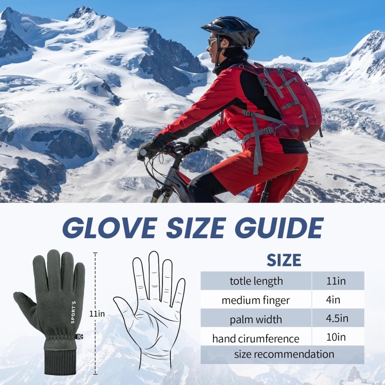 clubone Winter Gloves - Gloves for Men Women, Stretch Fleece Gloves With Smart Touch, Windproof Glove for Running Driving - Image 4